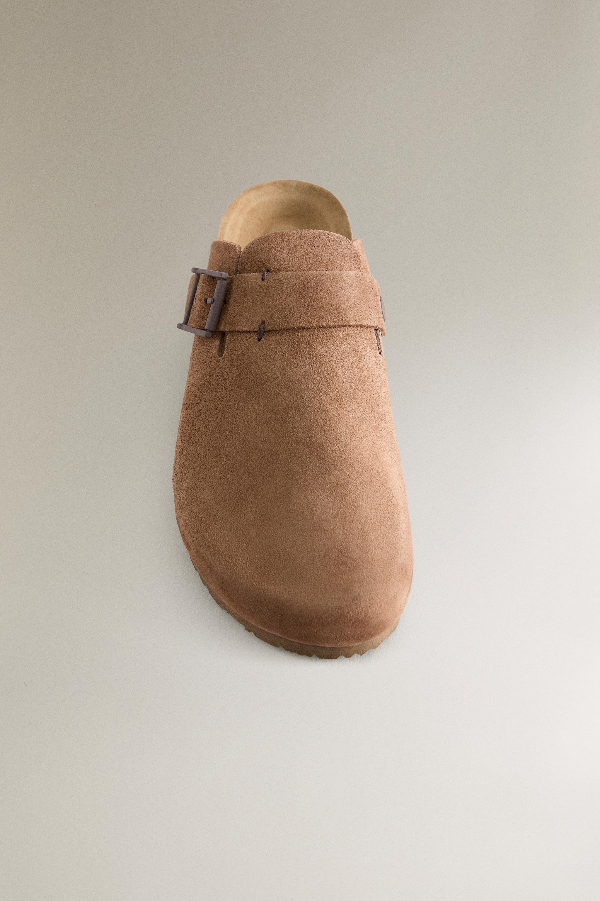 SABOT CUIR BOUCLE DÉTAIL SURPIQÛRE